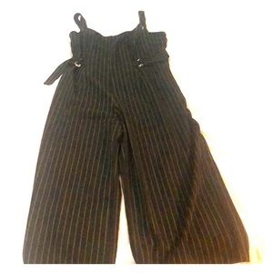 Wide leg, pinstripe jumpsuit